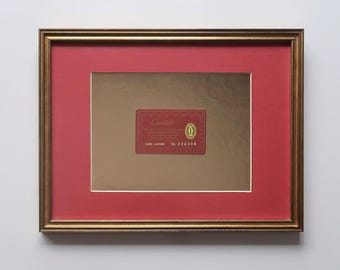 Vintage CARTIER Authencity Blanc Card Vintage Wooden Frame