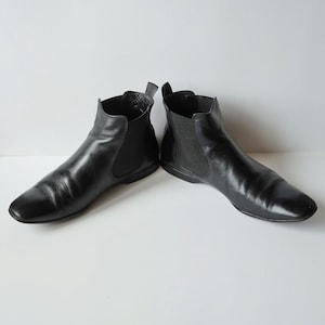 PRADA Vintage Black Leather Men&#39;s Chelsea Boots Made in Italy