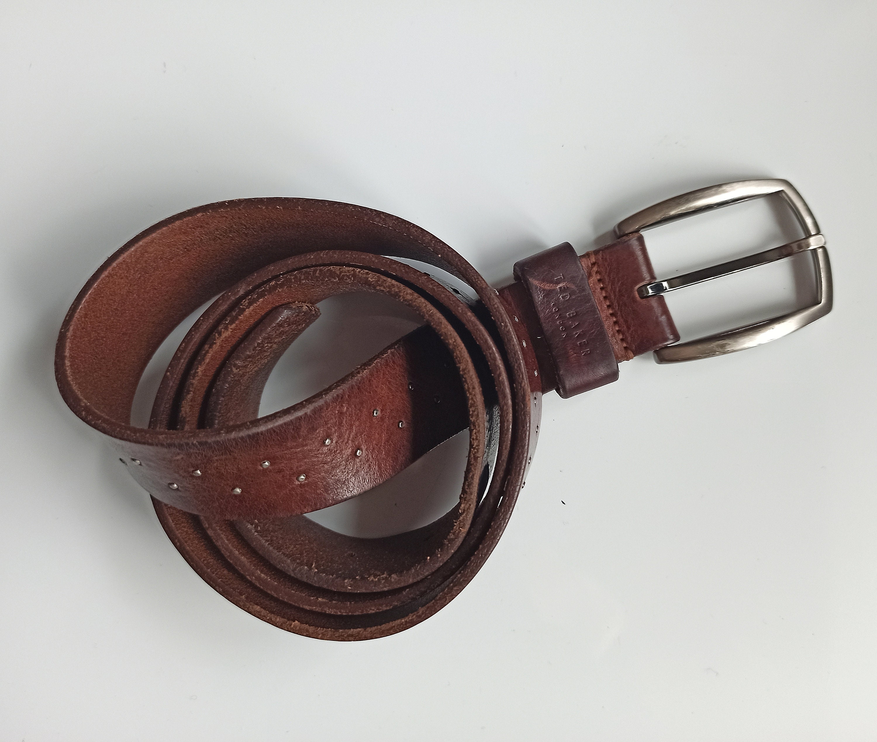 Expertise NieuwZeeland Klooster TED BAKER Vintage Brown Leather Riveted Men Belt ted - Etsy Sweden