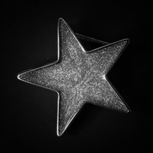 Star Enameled Silvertone Metal Belt Buckle