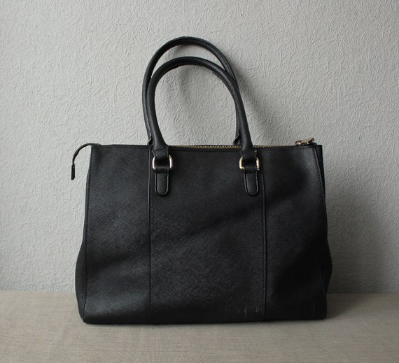 ARMANI JEANS Authentieke dames zwarte tas met dubbele handgrepen