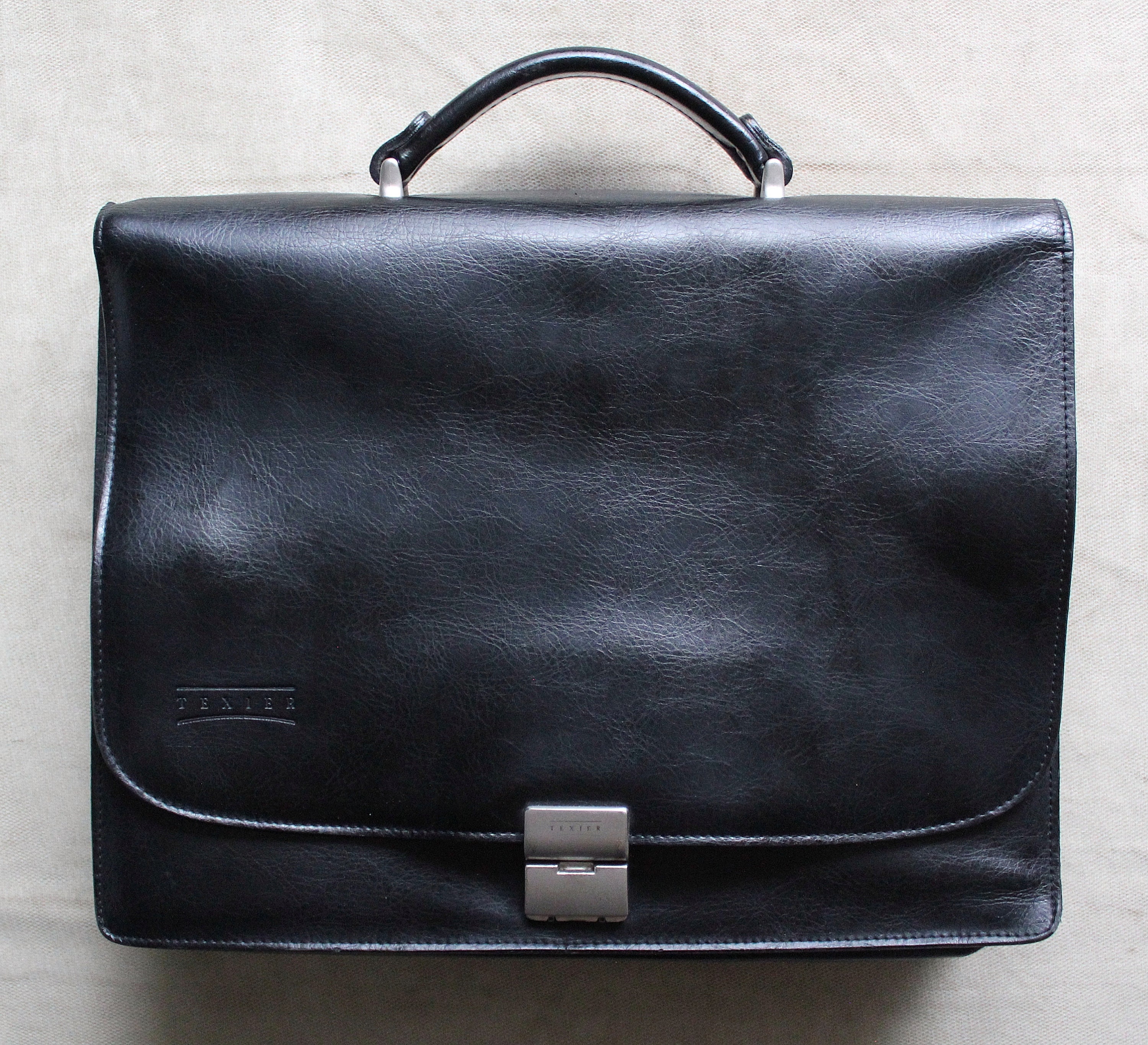 Labe Westers zich zorgen maken Buy TEXIER Vintage Black Leather Briefcase Messenger Bag Made in Online in  India - Etsy