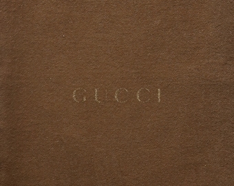 GUCCI Brown Drawstring Logo Gift Dust Bag Travel Bag Made in Italy