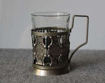 Teeglashalter mit Teeglas Teegläser Podstakannik Tee Teeglashalter mit Teeglas Teegläser Podstakannik Tee
