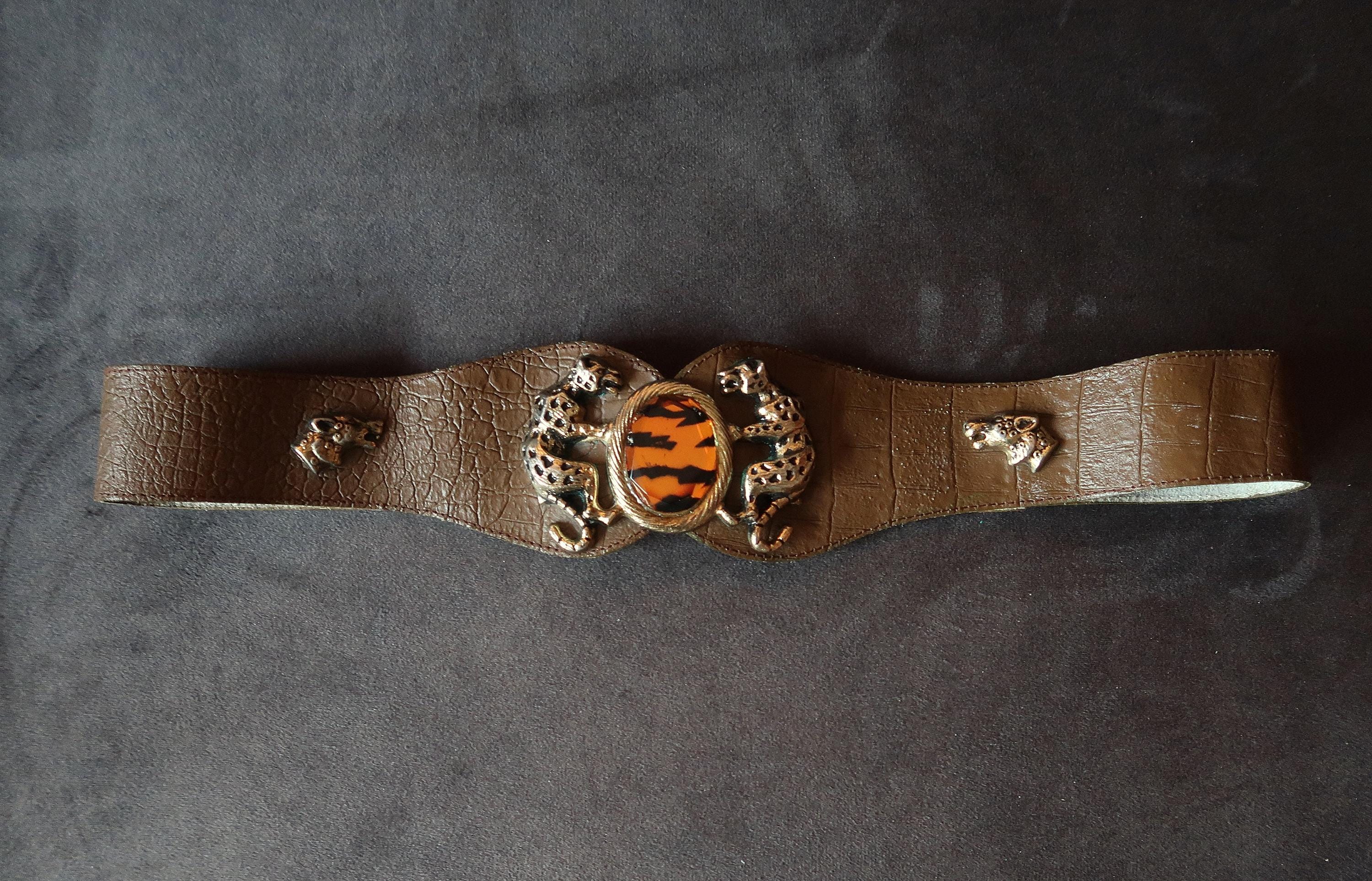 Vintage Belt Brown Distressed Leather Amber And Rhinestone Center Size M Gothic Ladies Studded Brown Leather Belt - Etsy main image 2