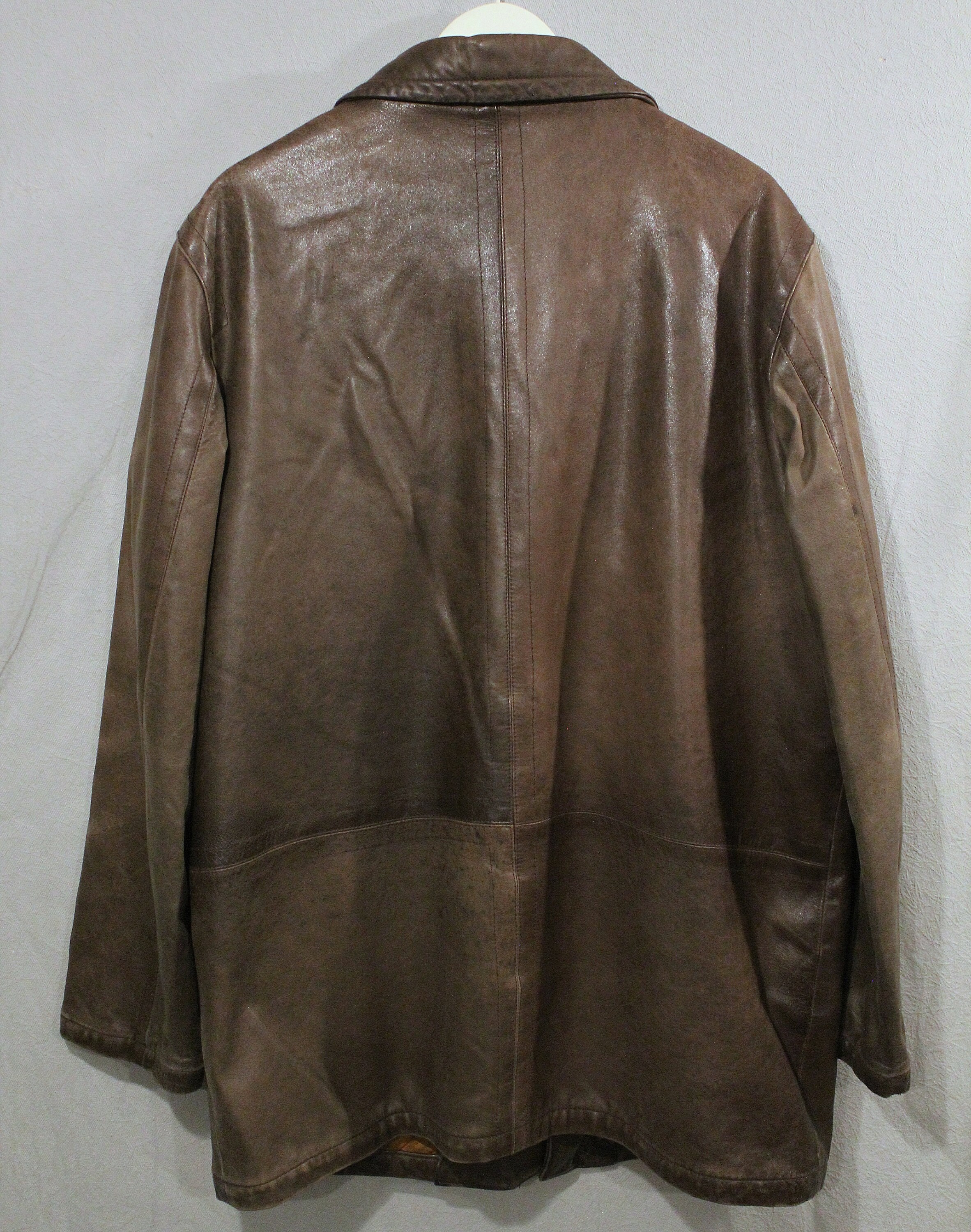 PAL ZILERI Sport Vintage Men's Brown Leather Long Jacket Coat