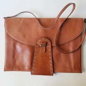 ZENITH Vintage Messenger Crossbody Shoulder Brown Leather Women Bag Made in Italy