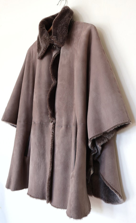 Suede cape shop coat