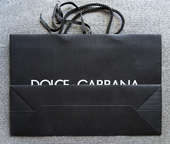 DOLCE GABBANA Authentic Vintage Paper Black Shopping Gift Bag 