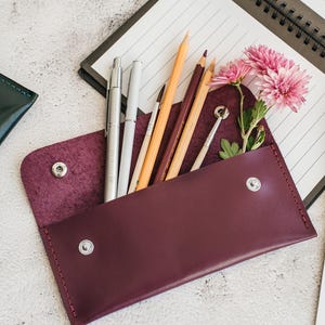 Leather Pencil Case Storage, Personalized Makeup Brush Pouch, Custom Paint Brush Case, Fountain Pen Pouch, Artist Tool Organizer, Mom Gift