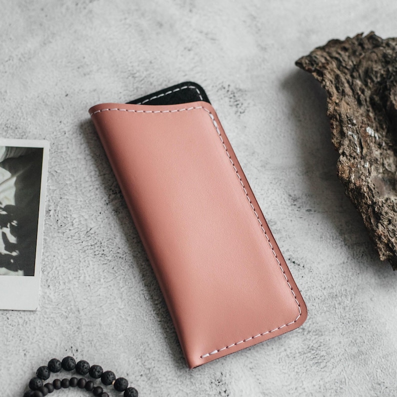 Estuche delgado de cuero para gafas, funda para gafas, soporte para gafas, estuche para gafas, funda para gafas de sol de lectura, bolsa de viaje para gafas, regalo para papá imagen 6