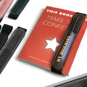 Personalized Journal Pen Sleeve, Travel Pen Storage, Pen Holder, Elastic Bookmark, Pen Pouch, Page Marker, Cheap Christmas Gift for Coworker
