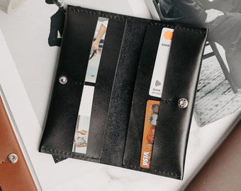 Minimalist unisex wallet, leather passport cover, custom credit card holder, men travel document wallet, personalized cash wallet