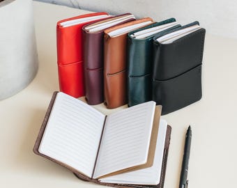 Gepersonaliseerde leren notitieboekhoes, navulbare plannerhouder voor A6- of A5-formaat, hoes voor reisnotitieboekjes