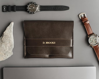 Custom Travel Watch Case, Watch Storage Organizer, Leather Watch Pouch, Mens Accessories, Personalized Gift for Dad