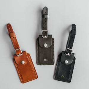 Aangepaste bagagelabel leer, gepersonaliseerde reisaccessoires, naamplaatje, heren rugzaklabel, bagagelabel, reistaslabel, bruidsjonkers cadeau