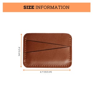 Cartera minimalista compacta, tarjetero de cuero, billetera delgada con relieve para hombre, tarjetero personalizado, regalo personalizado para compañero de trabajo. imagen 6