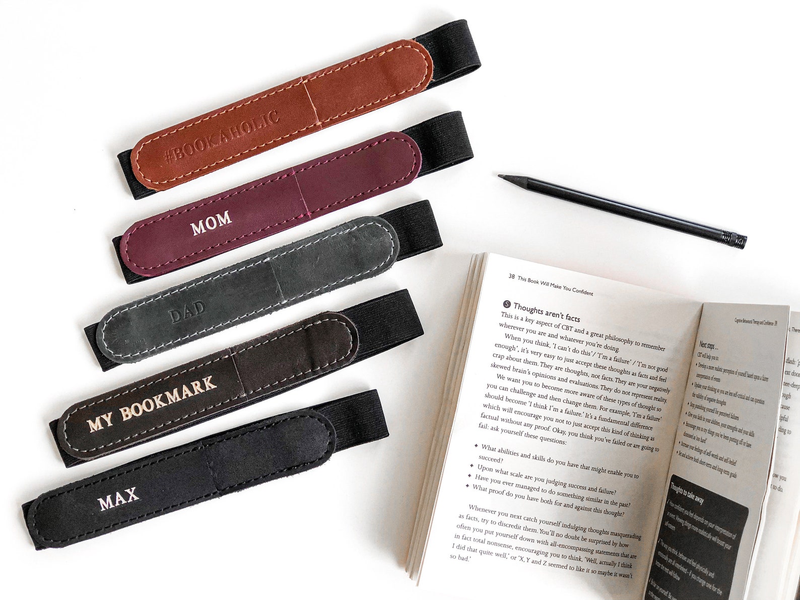 Leather Custom Bookmark Book Page Marker Reading Etsy