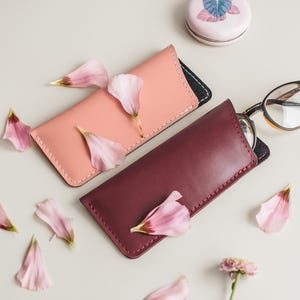 Estojo de couro para óculos, bolsa macia para óculos, bolsa personalizada para óculos de leitura, capa para óculos de sol, acessórios de viagem, presente para avó