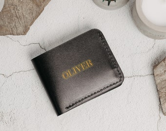 Bifold leather wallet, cash wallet, custom credit card holder, men travel wallet, mini card holder, corporate gift, front pocket wallet