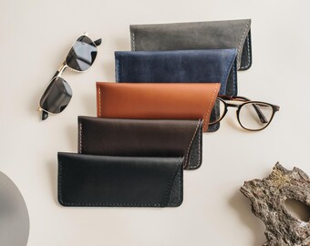 Estuche para gafas, funda blanda para gafas, funda de cuero personalizada para gafas de sol, funda protectora para gafas de lectura, regalo para mamá o abuela.