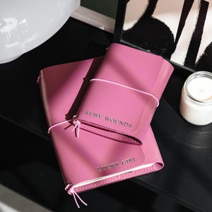 Personalized Refillable Journal Cover for Women, Trifold Travelers Notebook Cover A6 A5, Leather Planner Cover for Wife or GF