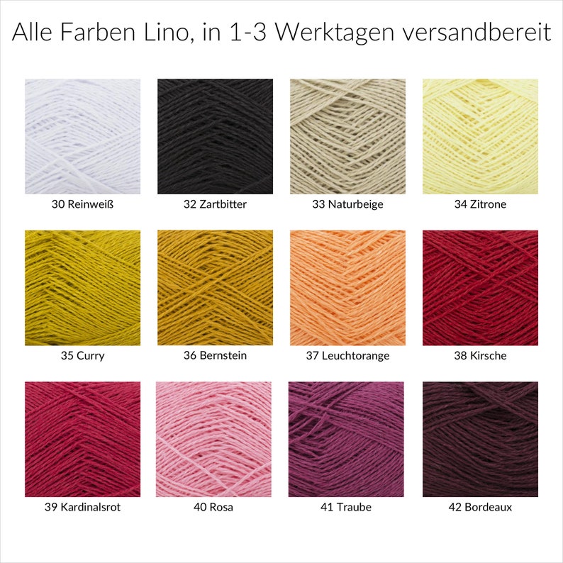 Reines Leinen-Garn Lino von BC-Garn in einer großen Farbpalette, zum Stricken, Häkeln und Weben Bild 2