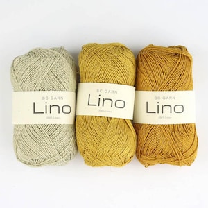 Pure linen yarn Lino from BC-Garn in a wide range of colors, for knitting, crocheting and weaving