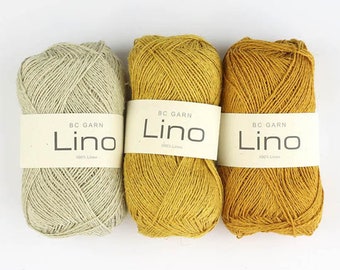 Pure linen yarn Lino from BC-Garn in a wide range of colors, for knitting, crocheting and weaving