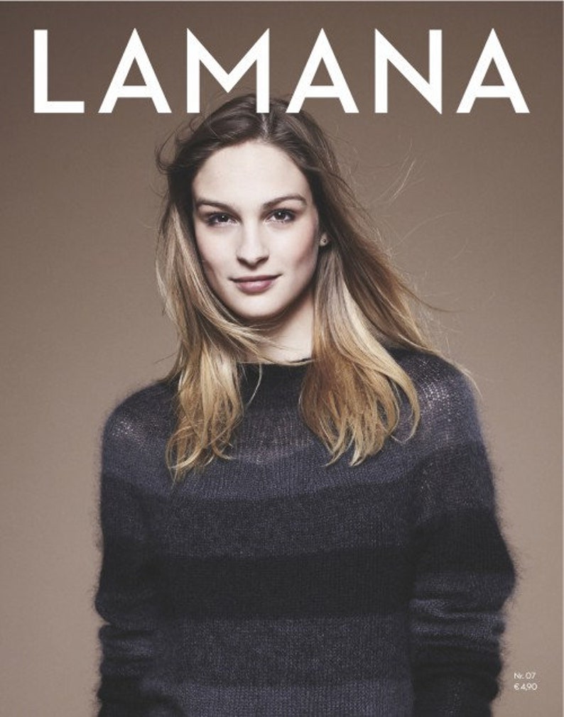 Lamana Magazine No. 07, knitting, crocheting, instructions, sweater, jacket, hat, scarf, cloth, coat, cardigan, pattern, beginner, advanced image 1