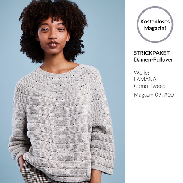 Knitting package sweater made of LAMANA Como Tweed, 100% Merino, wool, knitting, kit, package, knitting set, mulesing-free, women, handmade