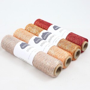 Hilo brillante Stellaris de Kremke Soul Wool, tejido, crochet, bordado, tejido, hilo, lana, hecho a mano, decoración, brillo, festivo