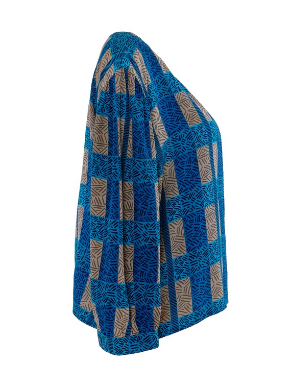 Silk Abstract Print Blouse | 12, M, L, XL - image 3