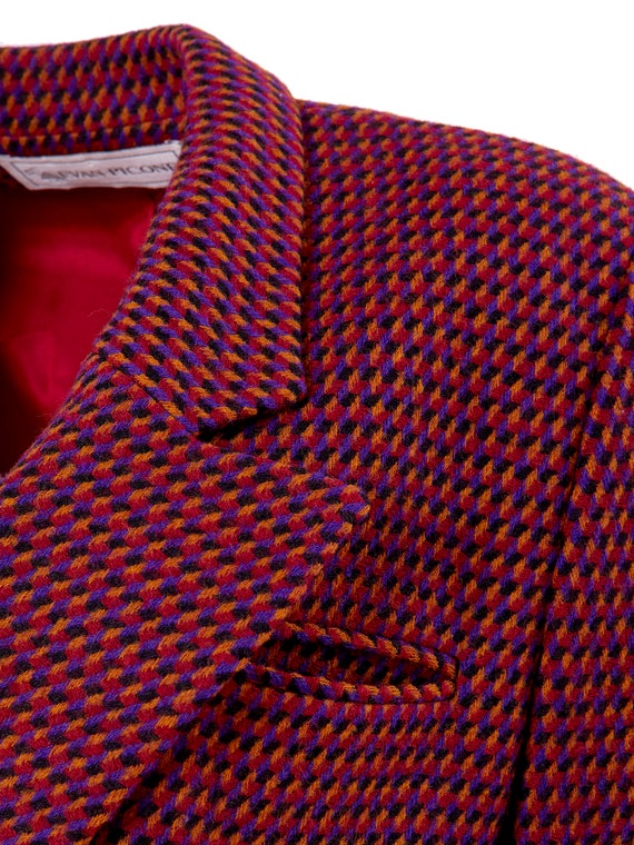 Geo Pattern Pink Wool Double Breasted Blazer Jack… - image 5