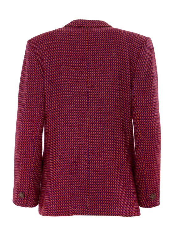 Geo Pattern Pink Wool Double Breasted Blazer Jack… - image 4