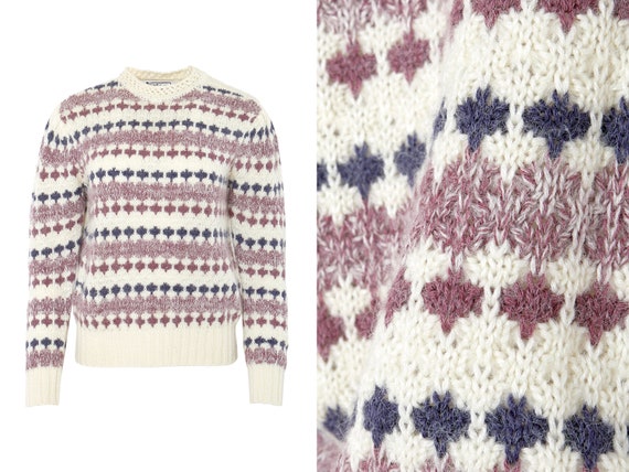 Fuzzy Novelty Stripe Puff Shoulder Sweater | M, L