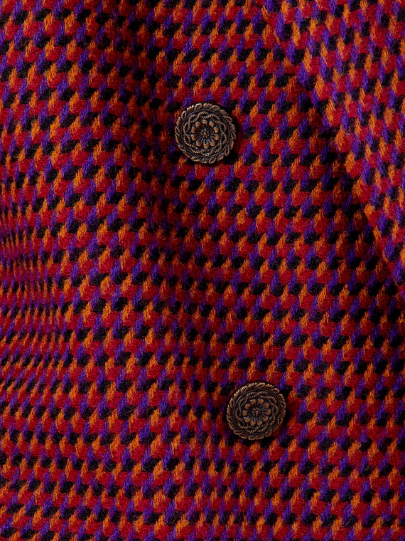 Geo Pattern Pink Wool Double Breasted Blazer Jack… - image 7