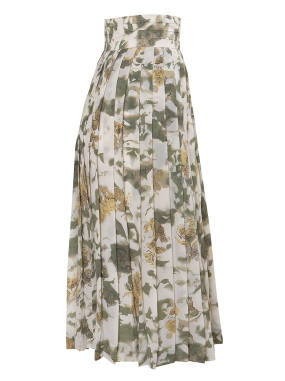 Pastel Floral Pleated Midi Skirt | S, M, 4, 6, 8 View 3