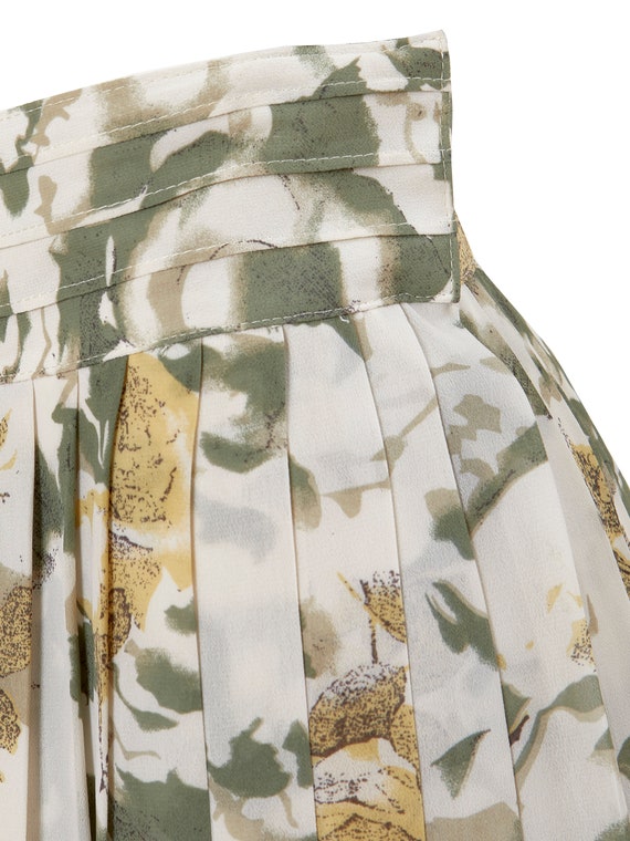 Pastel Floral Pleated Midi Skirt | S, M, 4, 6, 8 View 5