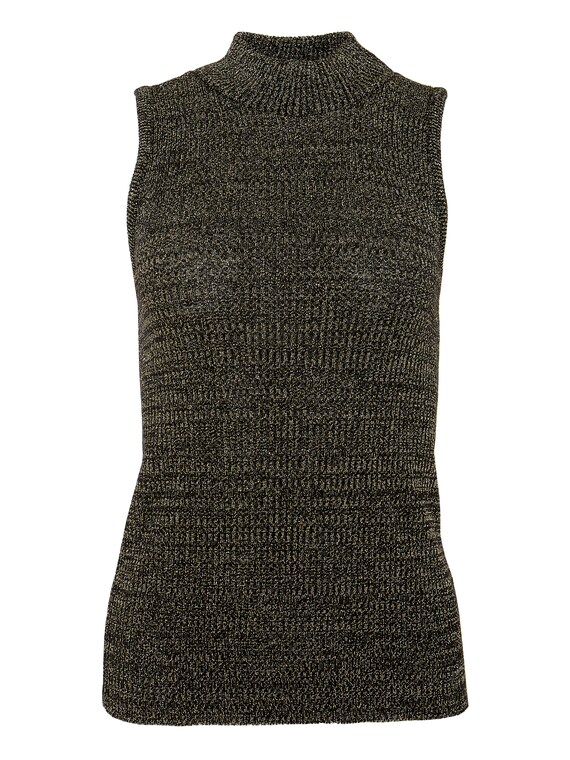 Black and silver lurex sweater sleeveless For Sale at 1stDibs