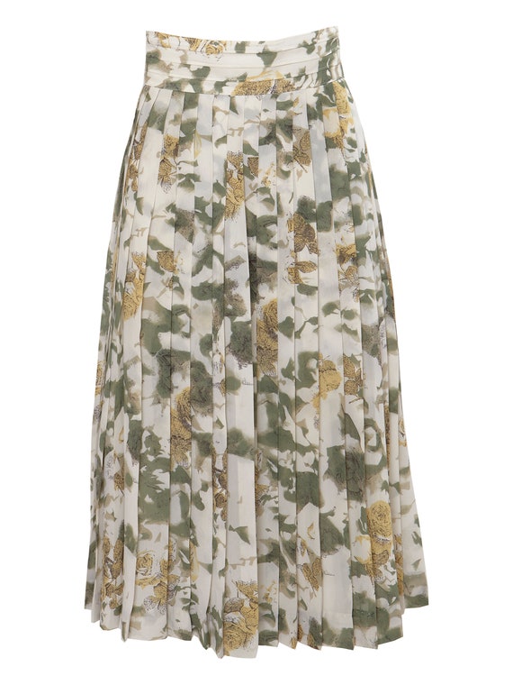 Pastel Floral Pleated Midi Skirt | S, M, 4, 6, 8 View 2
