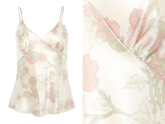 Emanuel Ungaro Silk Blush Floral Lingerie Tank Cam