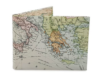 World Map Wallet | Travel Slim Wallet | Paper Wallet with Travel Map | Gift Ideas |  Tyvek Wallet |  Map Wallet | Credit Card Wallet