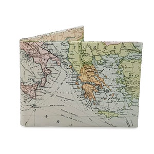 Wereldkaart portemonnee | Reisslanke portemonnee | Papieren portemonnee met reiskaart | Cadeau-ideeën | Tyvek-portemonnee | Kaartportemonnee | Creditcard portemonnee