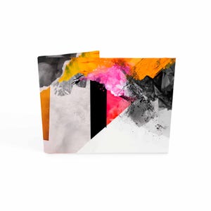 Billetera Tyvek, Billetera de papel artesanal con ilustraciones abstractas, Billetera delgada de dos pliegues, Billetera ecológica, Billetera unisex informal