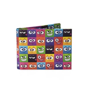 Billetera delgada Sonrisas de colores / Billetera de papel / Billetera genial / Regalo para él / Regalo para ella / Billetera hecha a mano / Billetera de viaje / Billetera de arte