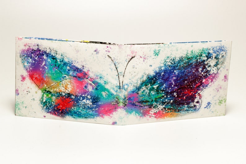 Gift ideas Slim wallet Paper Wallet Art Butterfly artwork Gift for her Butterfly Watercolor Artwork