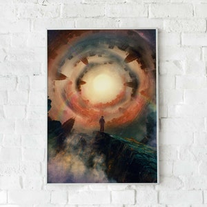 Parallel Worlds digitale print, Wall Decor Art, Astronaut Poster Print, Wall Prints, Wall Decor, Afdrukbare Kunst, Wall Art, Wall Art, Surrealistische Kunst