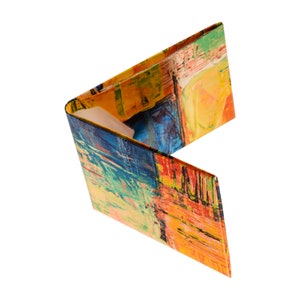 Cartera de papel Pintura abstracta Obra de arte, Cartera delgada, Regalo para él, Regalos para ella, cartera colorida, cartera genial, ideas de regalos