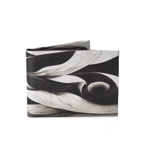 Schmales Portemonnaie Schwarz und Weiß| Papiergeldbörse | Coole Geldbörse | Geschenk für ihn | Geschenk für sie | Handgefertigte Geldbörse | Reisebrieftasche | Kunst-Geldbörse